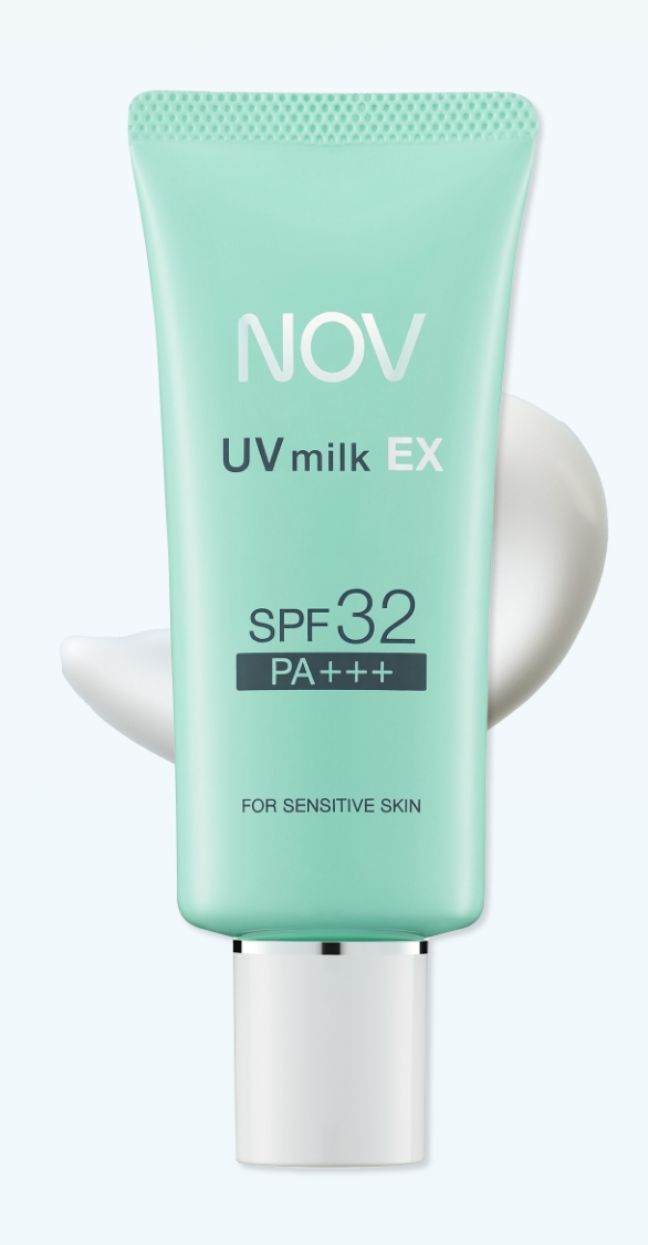 NOV UV Milk EX SPF32 PA+++ 35g sunscreen tube and box
