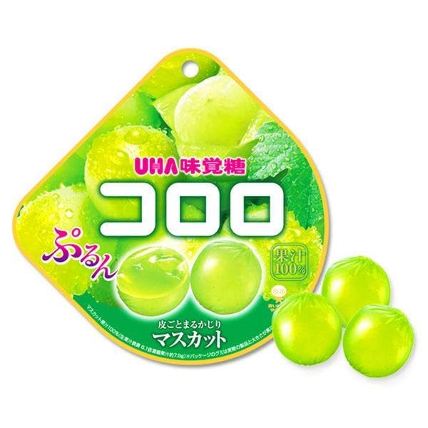 UHA Mikakuto Kororo White Muscat Grape Gummy Candy 48g (Pack of 6)