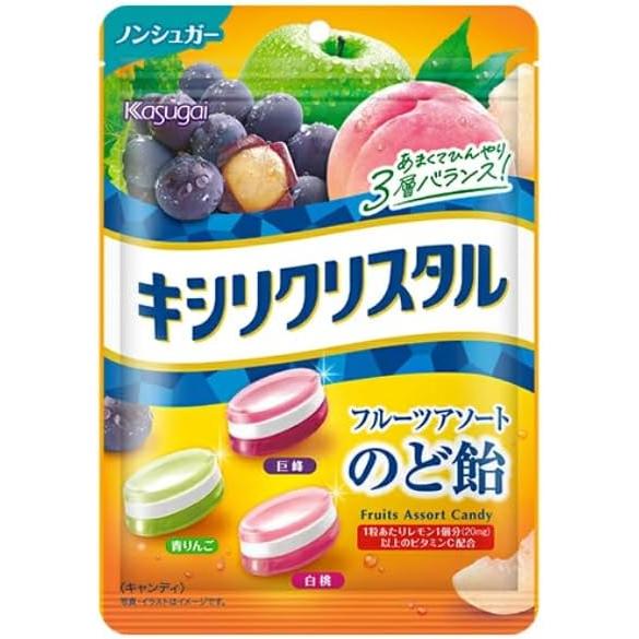 Kasugai Sugar Free Hard Candies Fruit Flavor Assortment 67g (Pack of 4)