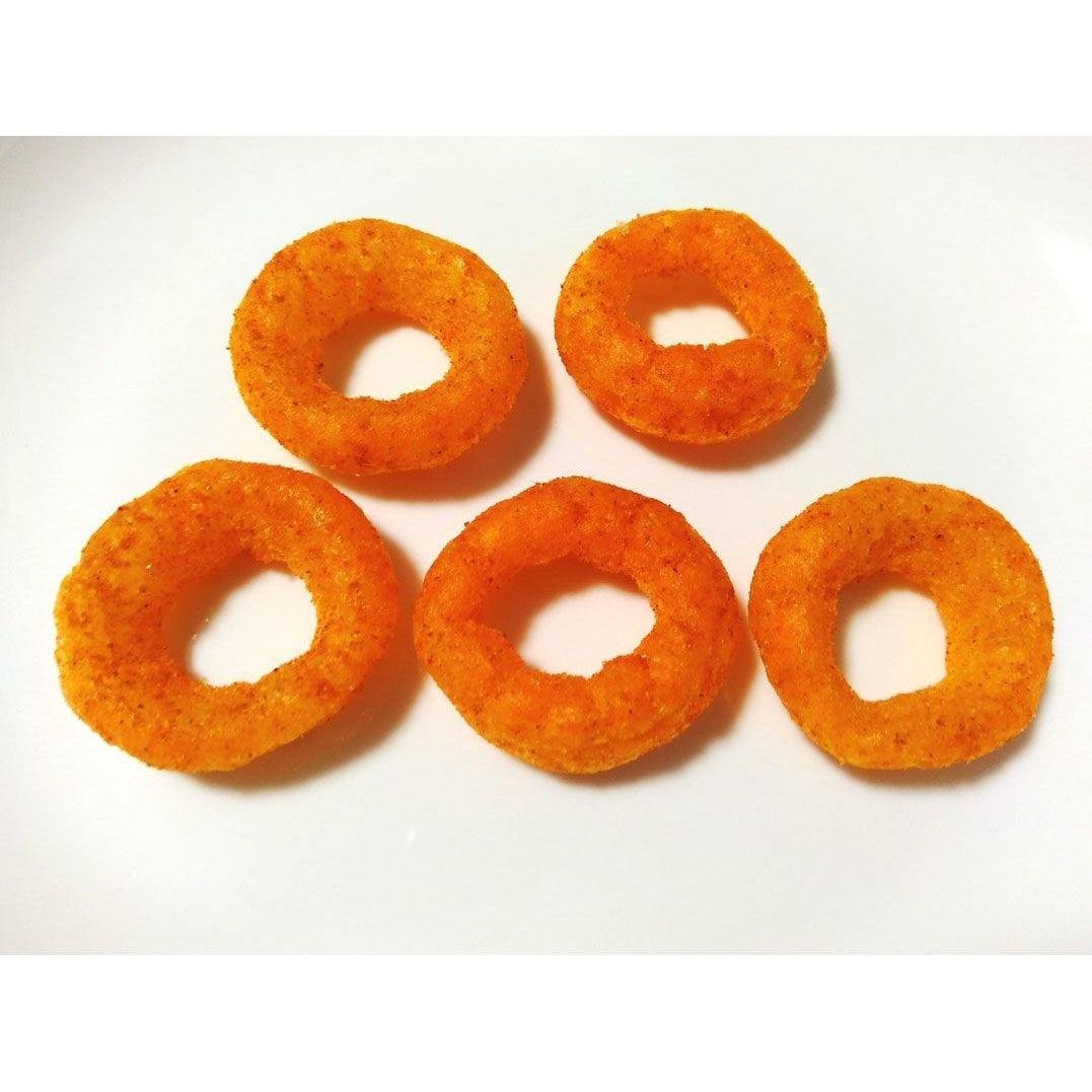 Yaokin Umaiwa Mentai Spicy Cod Roe Corn Puff Rings 75g (Pack of 12 ...