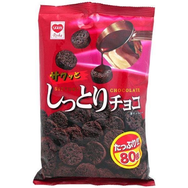 Riska Shittori Choco Chocolate Corn-Puffs Snack 80g (Pack of 15)