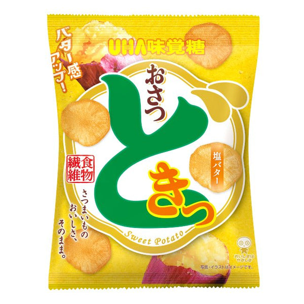 UHA Mikakuto Osatsudoki Salted Butter Sweet Potato Chips 65g (Pack of 10)
